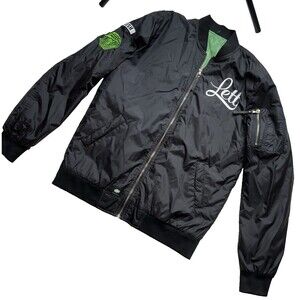 Rare Lettuce Print Brooklyn NY Promotional Jacket Black Fashion Coat Large